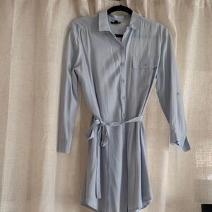 Topshop Light Blue Long Sleeve Dress